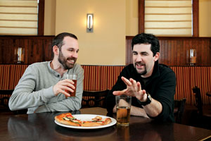 Adam Barnett (left) and Liam LaCivita cooked together at The Liberty Tavern before Barnett went to Eventide. Photo by Jonathan Timmes