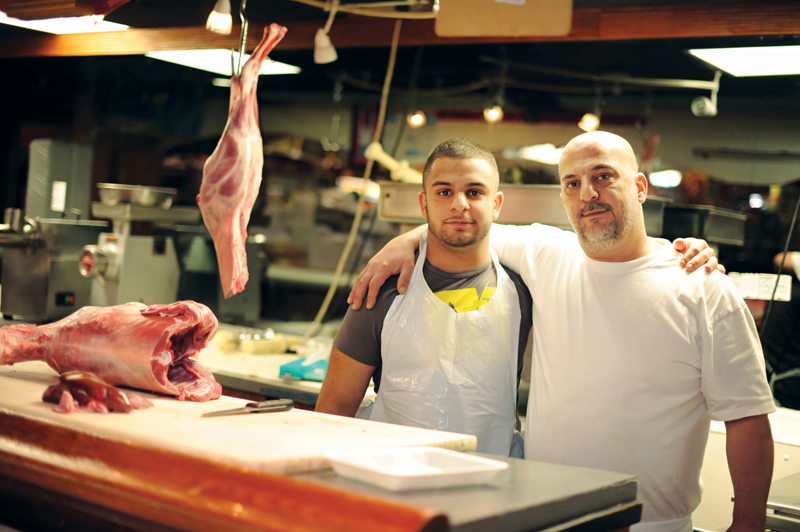 Kheder Rababeh (right) with his son Imad; Photo by Amy Moore