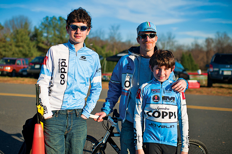 Scott Thompson with sons Jake (left) and Liam. Photo by Jay Westcott